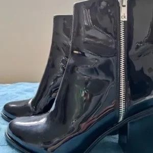 Calvin Klein Black Patent Leather Bootie 9.5
